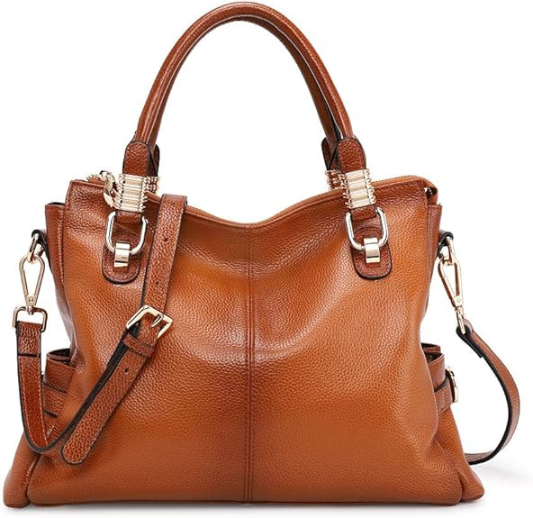 Kattee Women's Genuine Leather Purses and Handbags, Satchel Tote Shoulder Bag | Amazon (US)