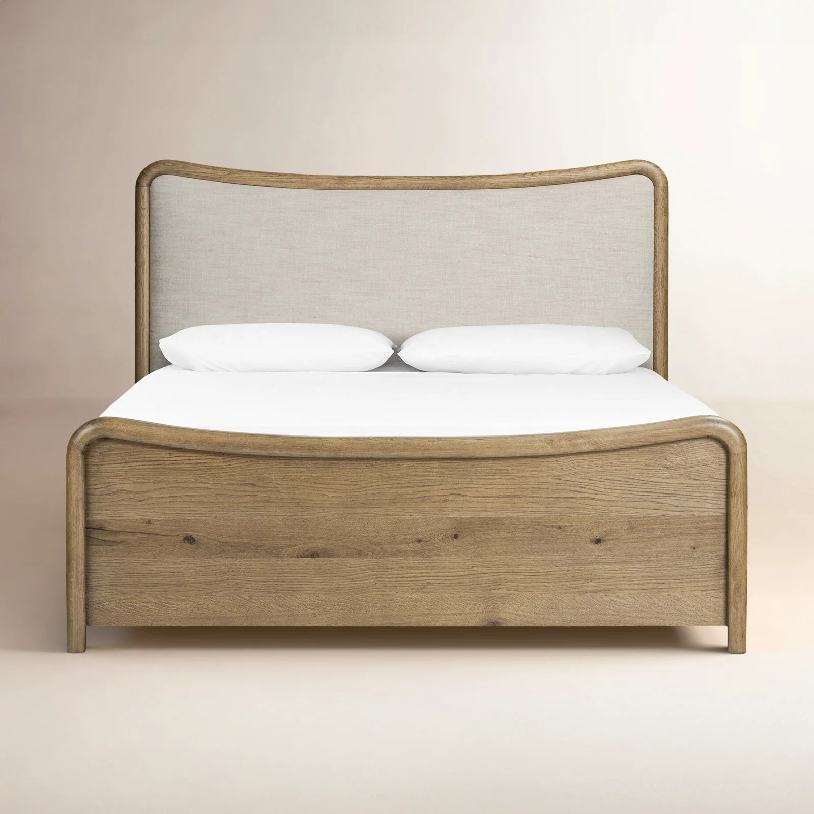 Joss & Main Linen Upholstered Oak Bed & Reviews | Joss & Main | Joss & Main