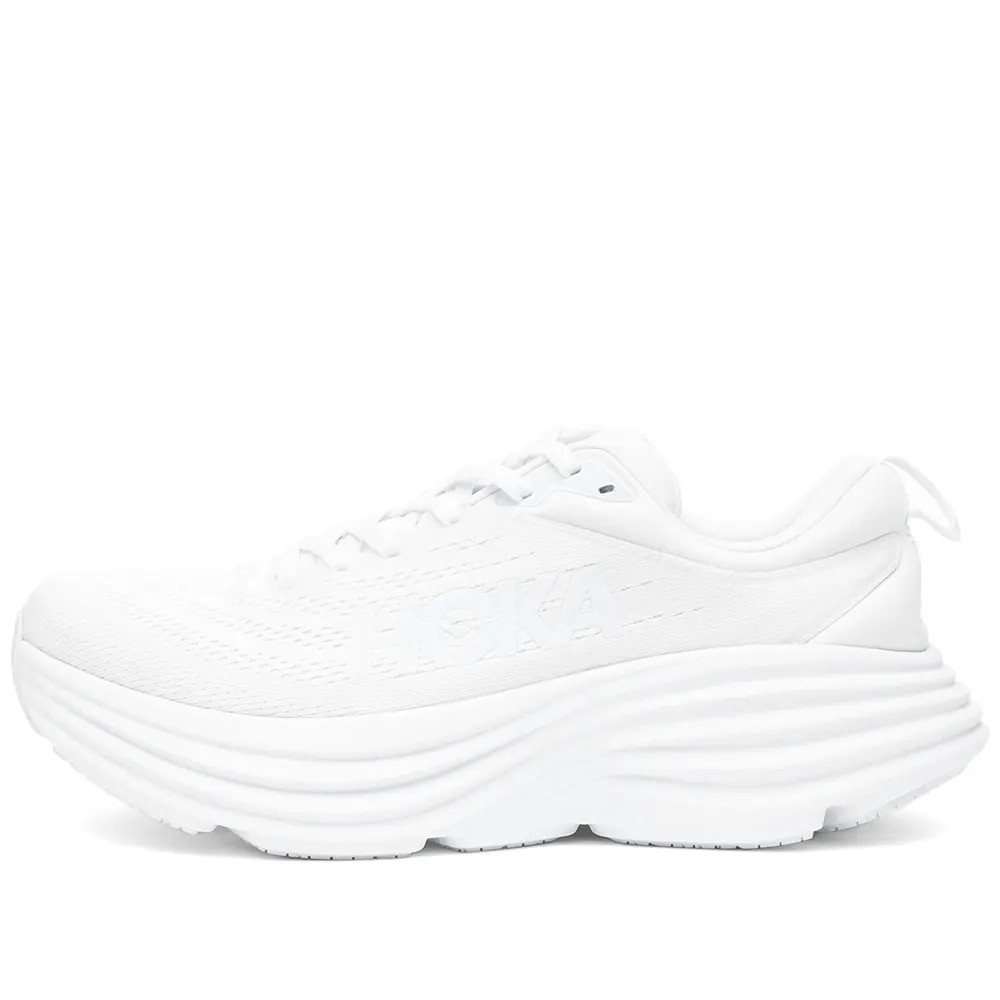 HOKA ONE ONE Women's Bondi 8 Sneakers in White, Size UK 6 | END. Clothing