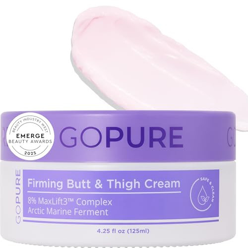 goPure Firming Butt & Thigh Cream – Smooths the look of dimpled texture, fades the look of stretch marks - Clinically Tested | Amazon (US)