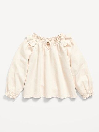 Ruffled Long-Sleeve Smocked Top for Toddler Girls | Old Navy (US)