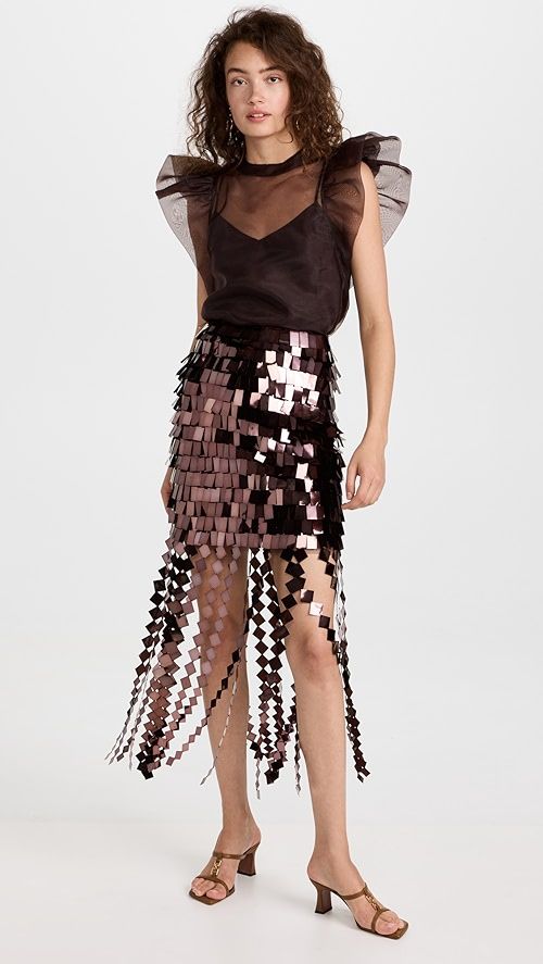 Jonathan Simkhai Lucee Embroidered Sequins Midi Skirt | SHOPBOP | Shopbop