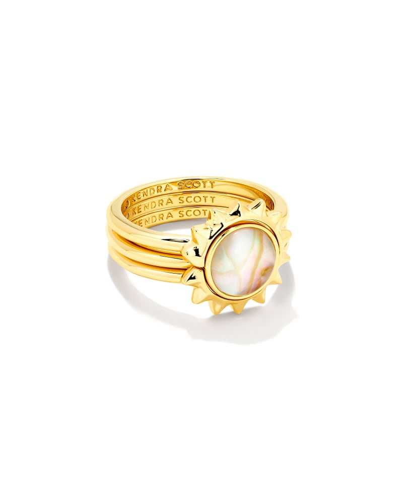Sienna Gold Sun Ring Set in Iridescent Abalone | Kendra Scott