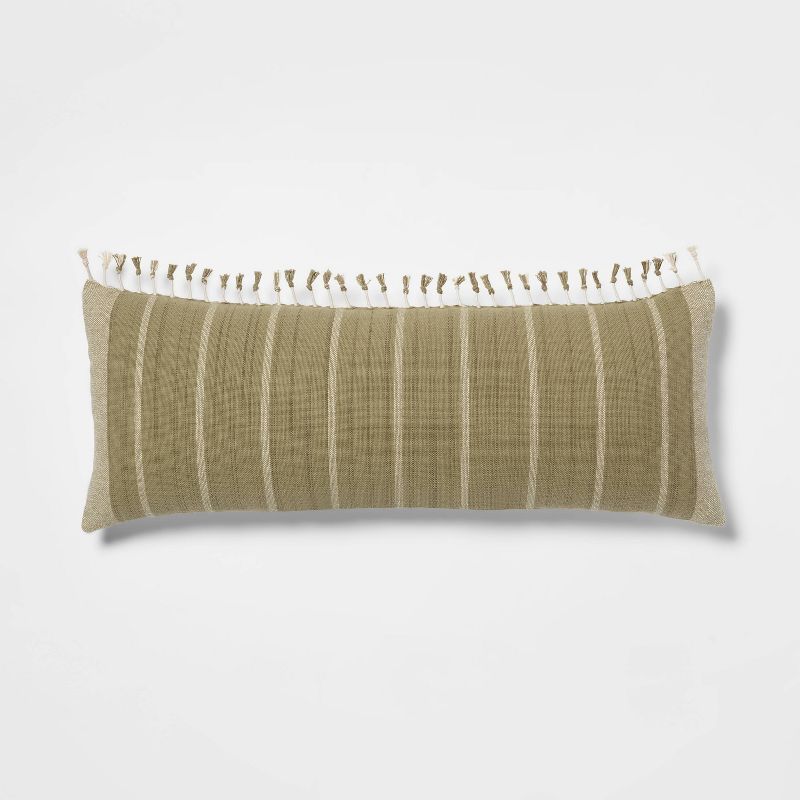 Oversized Oblong Woven Stripe Tassel Decorative Throw Pillow - Threshold™ | Target