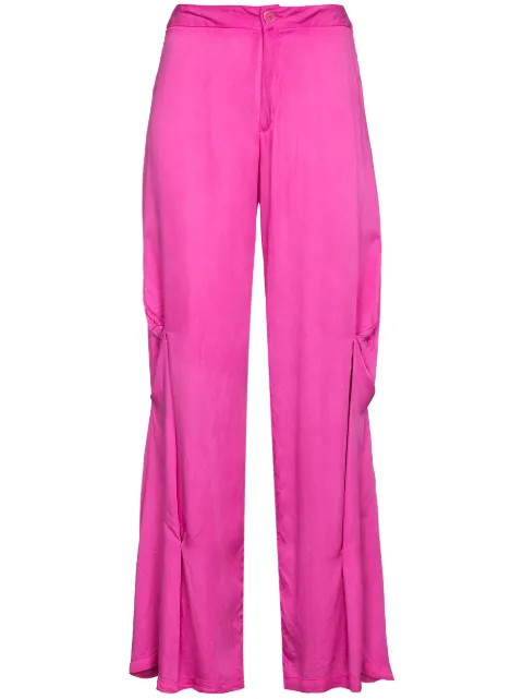 draped-detail flared trousers | Farfetch (US)