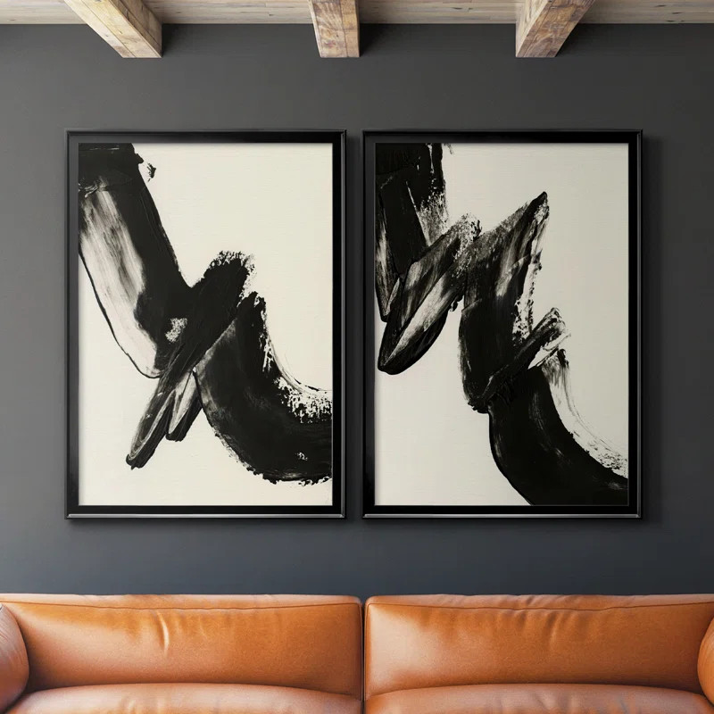 Black Expression I - 2 Piece Picture Frame Print Set on Canvas | Wayfair North America