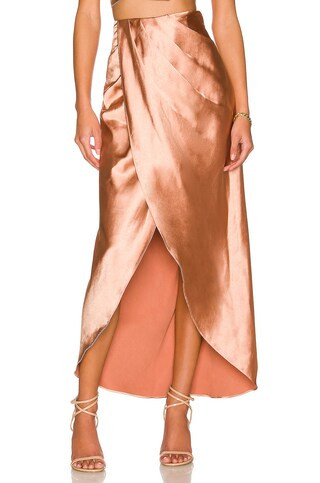 Line & Dot Lisa Midi Skirt in Ginger from Revolve.com | Revolve Clothing (Global)