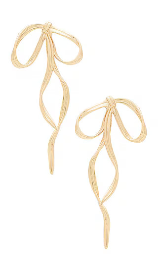 Grand Bow Earrings in Gold | Revolve Clothing (Global)