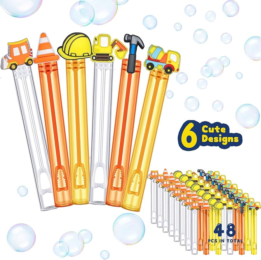 48 Pack Construction Mini Bubble for Boys and Girls- Construction Theme Birthday Party Supplies F... | Amazon (US)
