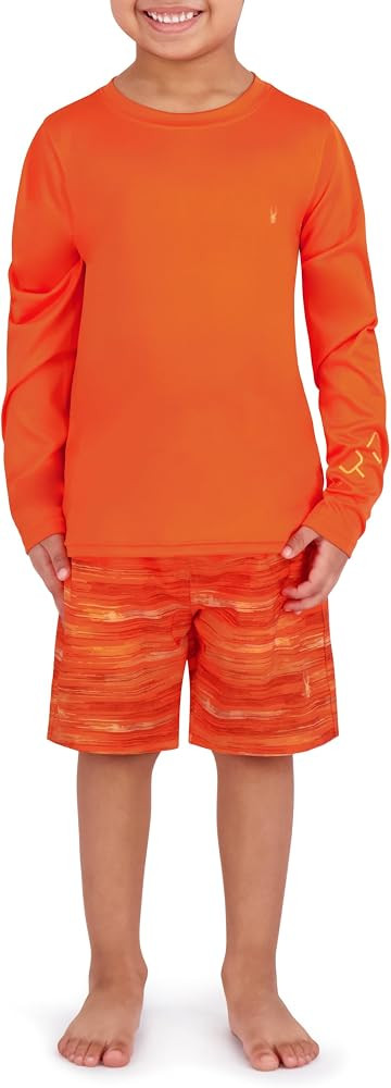 Spyder Boys' 2-piece Swim Set \u2013 Long Sleeve Rash Guard & Swim Trunks, UPF 30+, Quick-Dry-Lit... | Amazon (US)