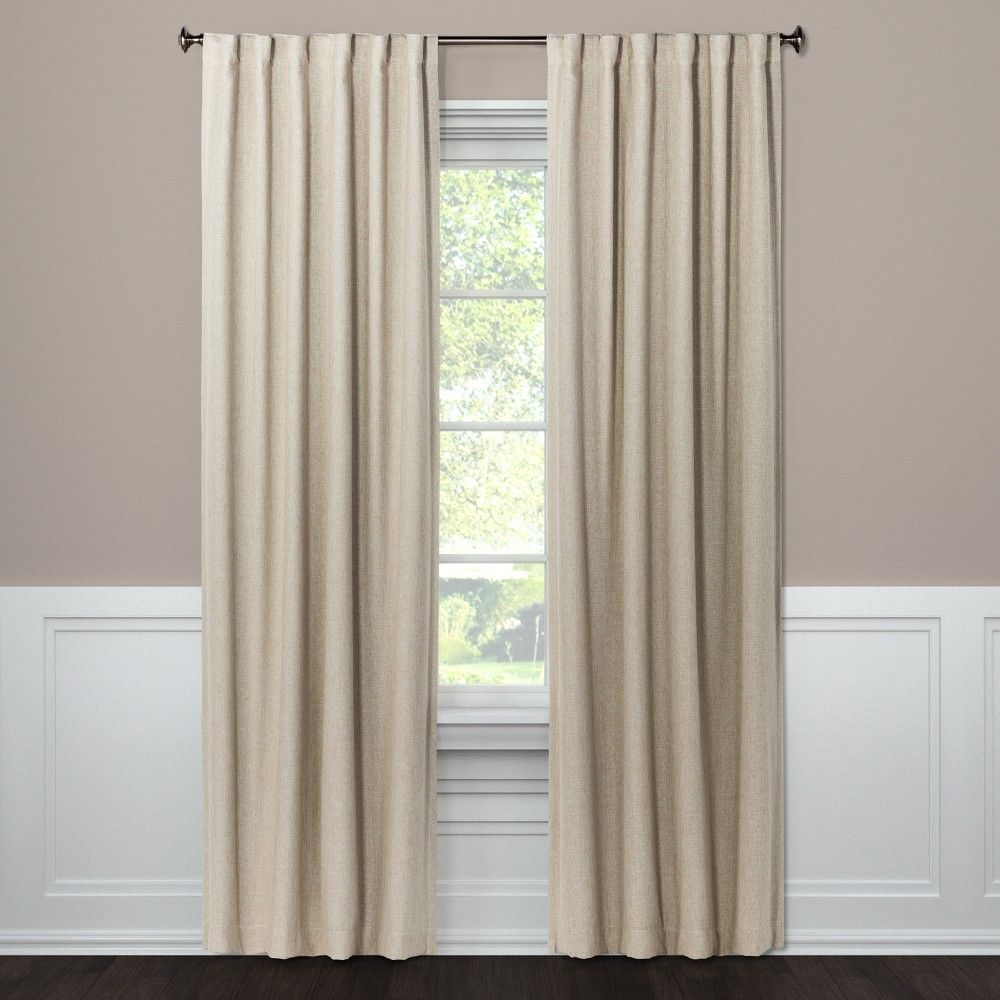 95""x50"" Blackout Curtain Panel Aruba Brown Linen - Threshold | Target