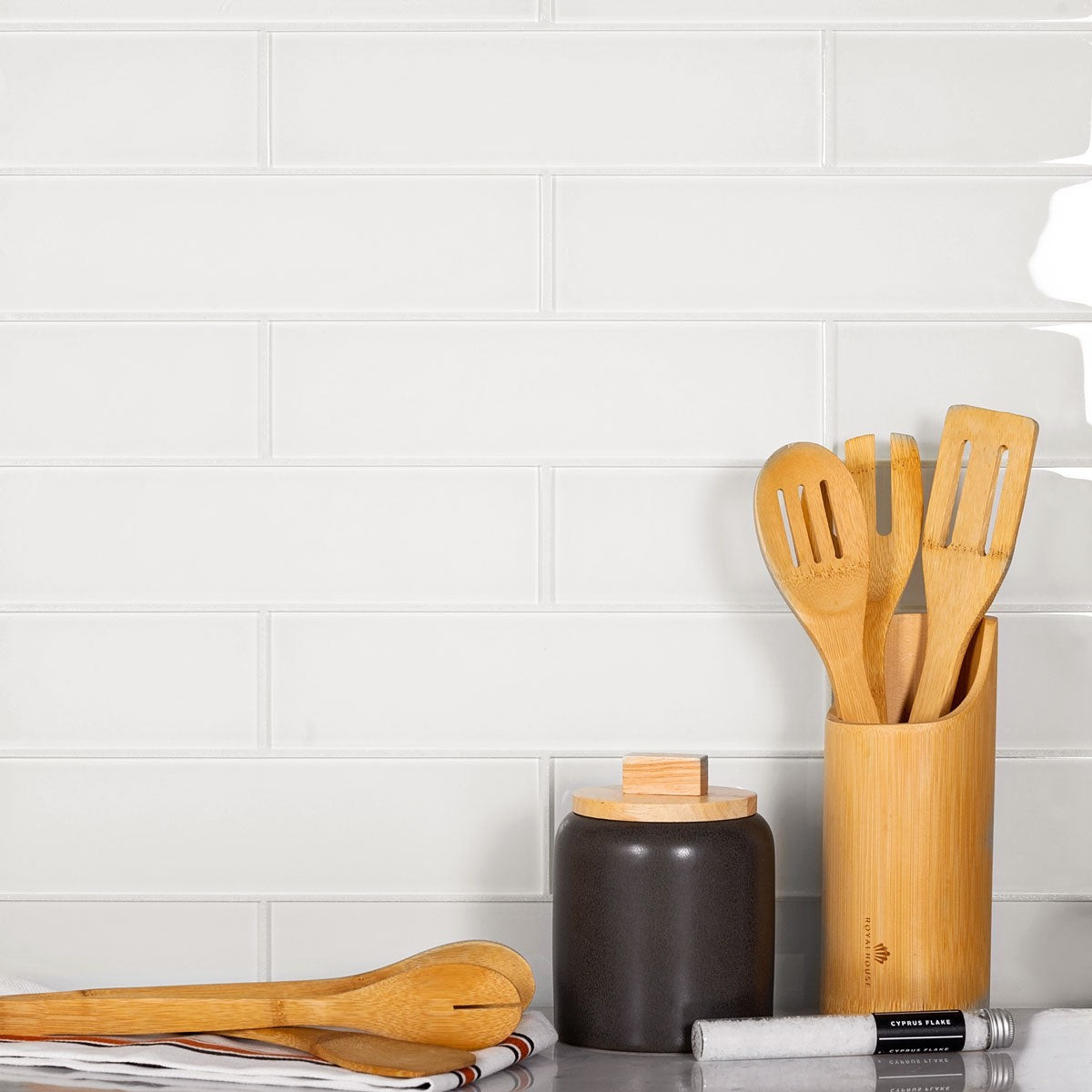 Glacier Pure White 3X12 Polished Glass Tile | Tile Club