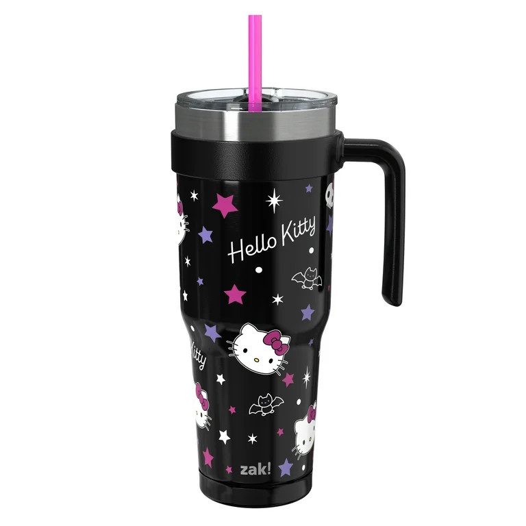 Zak Designs 40oz Hello Kitty Halloween Straw Handle Tumbler, Double Wall Vacuum Insulated Stainle... | Walmart (US)