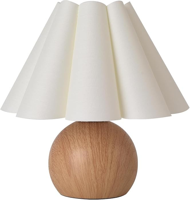 Cute Small Table Lamp, Modern Bedside Nightstand Lamp with Fabric Lampshade, Metal Base for Bedro... | Amazon (US)