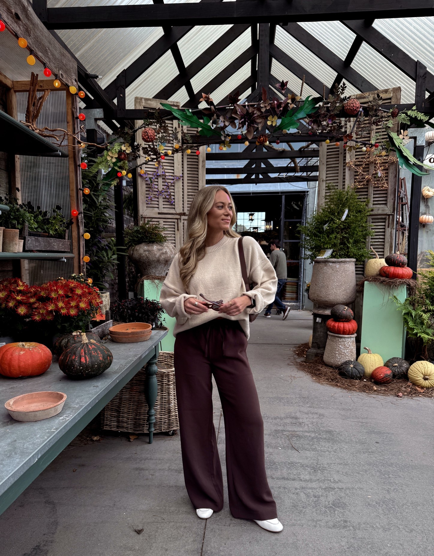 Fall weekend outfit perfect for pumpkin picking, wearing Amazon cashmere blend sweater and aritzia lounge pants. 

Medium in sweater & small in pants! 

#LTKFindsUnder100 #LTKSeasonal