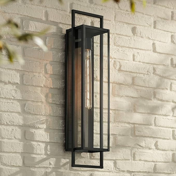 Possini Euro Design Jericho 28" High Modern Farmhouse Rustic Outdoor Wall Light Fixture Mount Por... | Amazon (US)