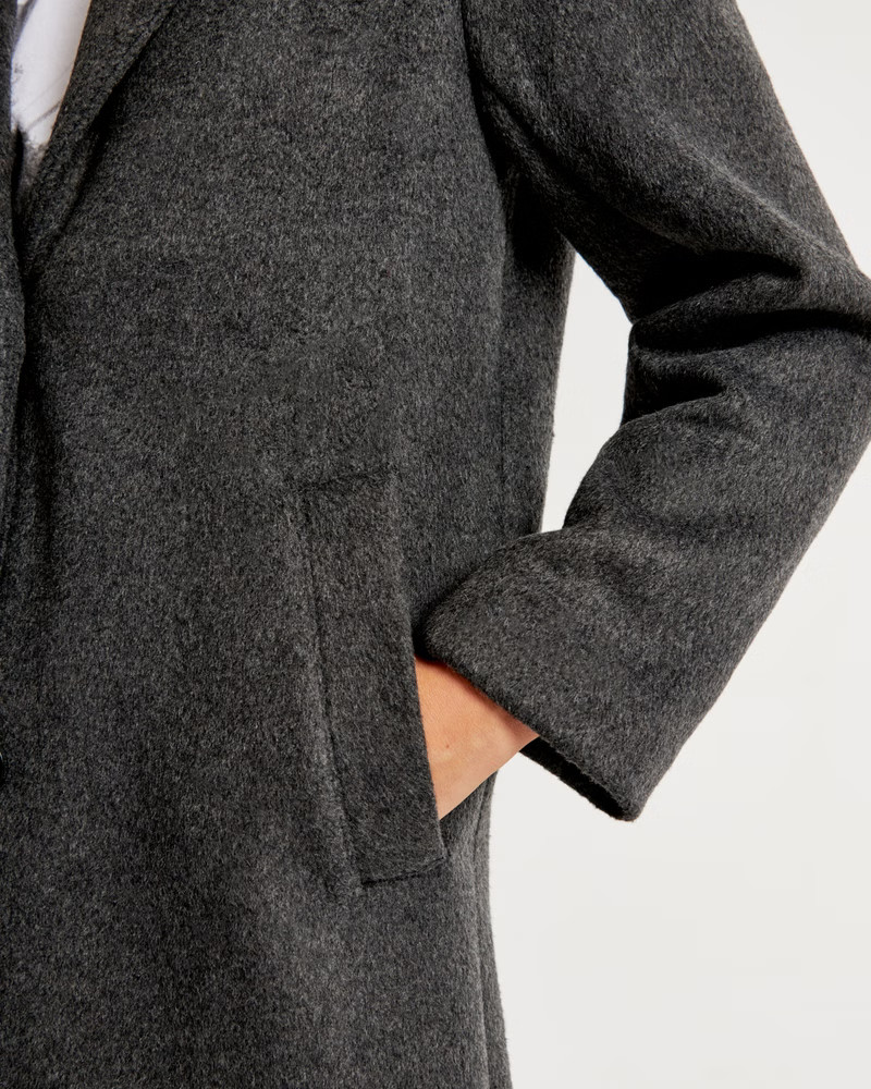 Wool-Blend Tailored Topcoat | Abercrombie & Fitch (US)