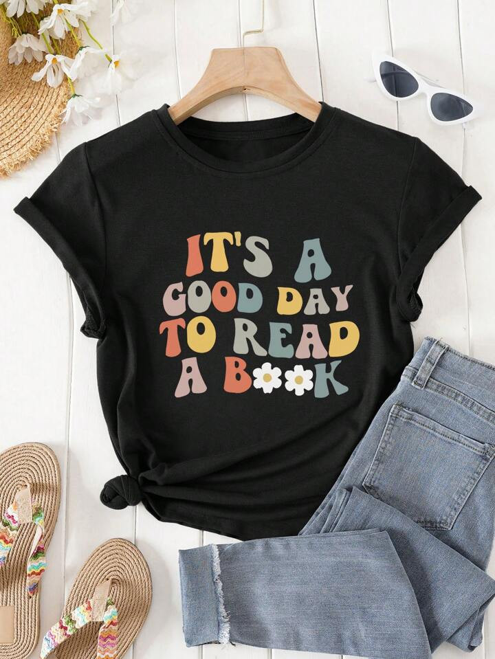 SHEIN Essnce Slogan Graphic Tee | SHEIN