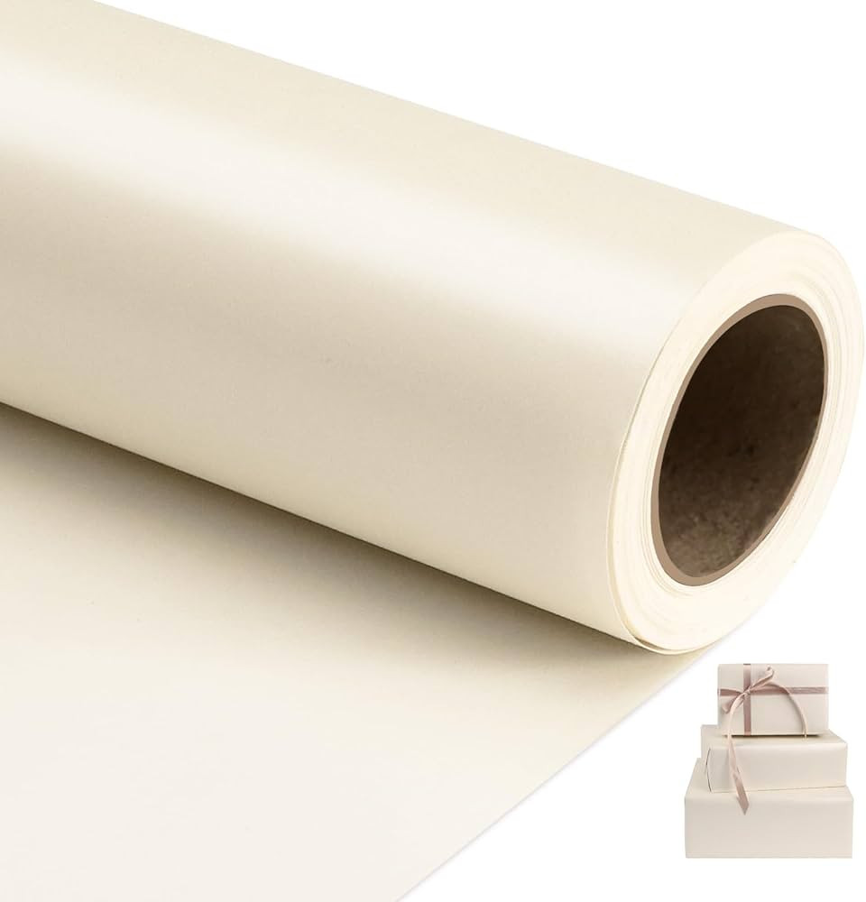 NESCCI Off White Matte Wrapping Paper,Solid Color Pearly-Lustre Paper,Gift Wrapping Paper,Perfect... | Amazon (US)