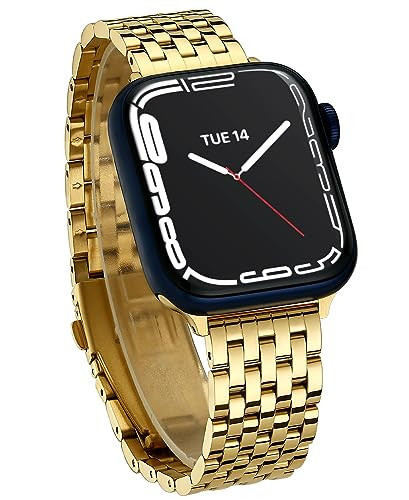 Watch Bands for Apple Watch 38mm 40mm 41mm 42mm 44mm 45mm for Women, Silver Gold Rose Gold (Gold, 42mm/44mm/45mm) | Amazon (US)