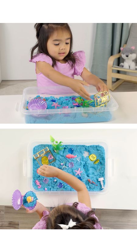 🌊🧜‍♀️ Spark your child's imagination with the Mermaid Sand Bin! 🐚✨

This sand bin brings the magic of the ocean right to your home, with vibrant sand, mermaid figurines, and ocean-themed 
accessories. 🎨🦀

Plus, the soothing nature of sensory sand play can help reduce stress and encourage a calm, focused mind.

Perfect for boosting creativity, fine motor skills, and endless fun! 🌟 Your little one will love diving into this enchanting undersea world. 🌈🏖️

Get yours today and watch the magic 
unfold! ✨ Don't forget to share your child's creations with us! 📸🧜‍♀️

#sensationallyot #springseason #springactivities #springforkids #momhacks #parenttips #parentinghacks #parentingtips #multisensory #momlife