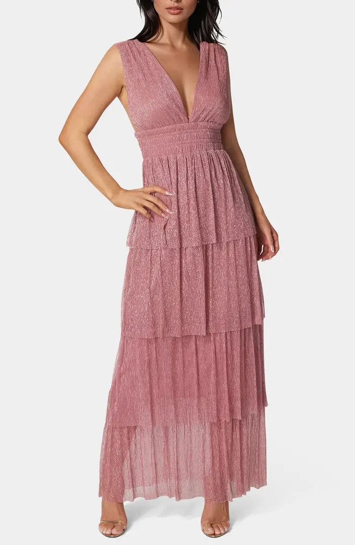 bebe Plunge Neck Tiered Maxi Dress | Nordstromrack | Nordstrom Rack