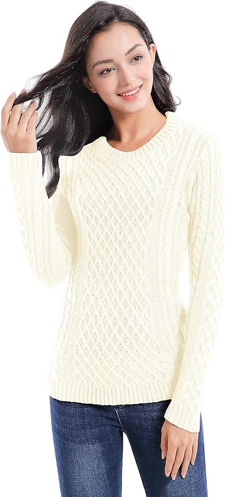 v28 Women Crew Neck Korea Knit Stretchable Elasticity Long Sleeve Sweater Jumper | Amazon (US)