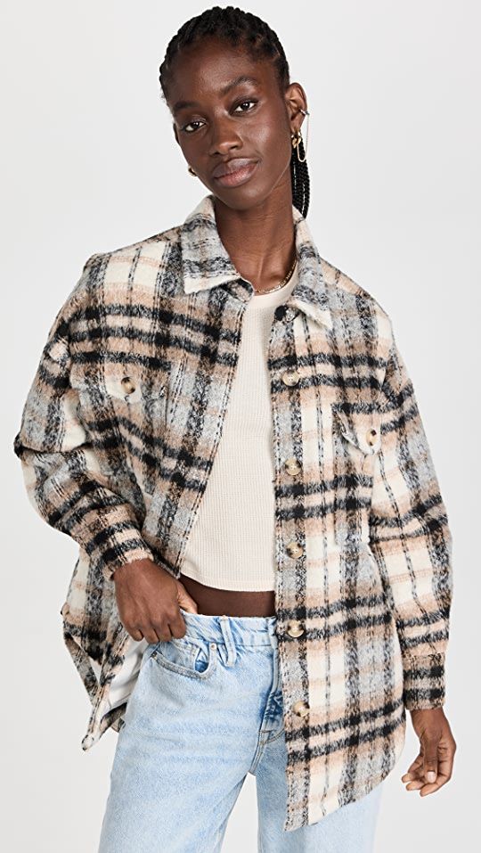 Neutral Plaid Shacket | Shopbop