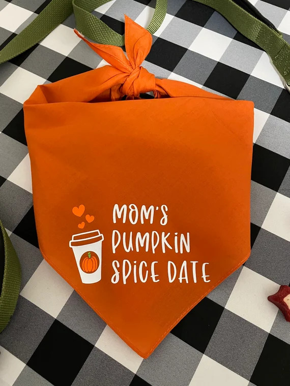 Moms Pumpkin Spice Date  Dog Bandana  Fall Bandana  - Etsy | Etsy (US)