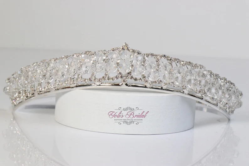 FAST SHIPPING!!!! Silver Sparkling Tiara, Crystal Tiara, Wedding Tiara Crown, Princess Tiara, Qui... | Etsy (US)