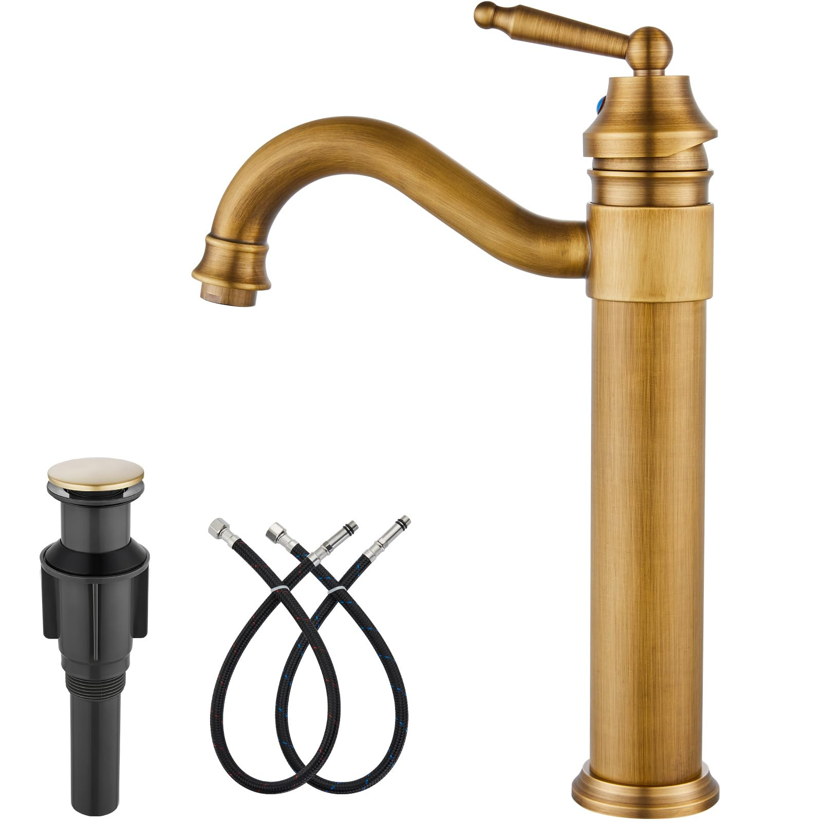gotonovo Bathroom Vessel Sink Faucet Single Handle Brass Long Reach Bathroom Faucet 1 Hole Deck M... | Amazon (US)