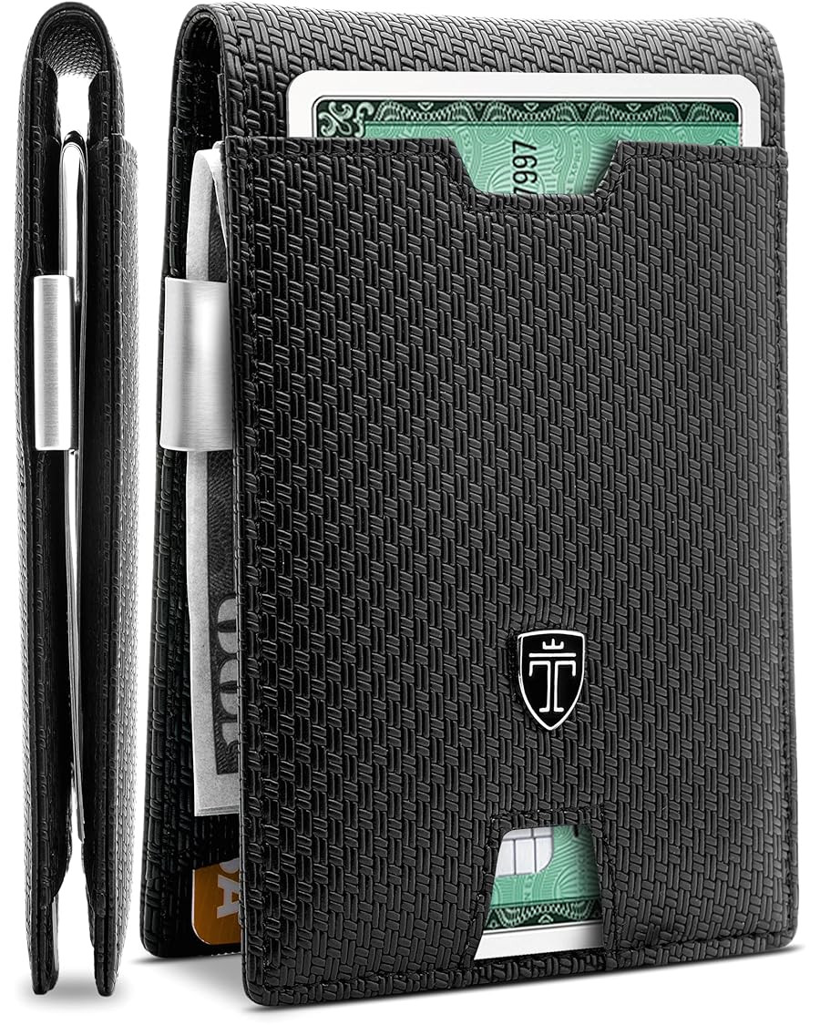 TRAVANDO Mens Slim Wallet with Money Clip AUSTIN RFID Blocking Bifold Credit Card Holder for Men ... | Amazon (US)