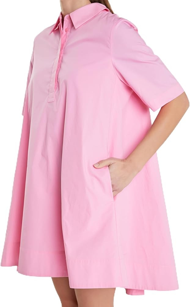 English Factory A-Line Short Sleeve Shirt Dress | Amazon (US)