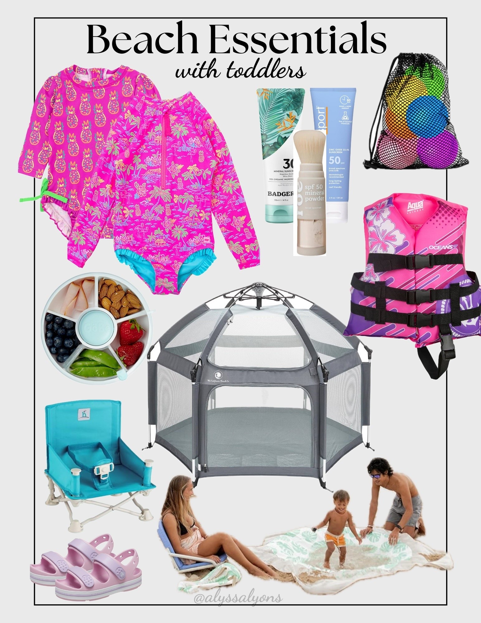 Some of our favorite beach gear for toddlers - highly recommend for your upcoming summer vacations!

Clean sunscreen | neon swimsuit | water safety | uscg approved life jacket | snackle box | beach tent | beach pool | toddler chair | 

#LTKTravel #LTKKids #LTKSeasonal