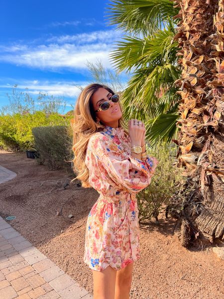 Wearing a size 0 in romper! Shoes are TTS. 

Spring fashion, vacation outfit, Zimmerman, romper, linen outfit, floral outfit, travel outfit, what to wear in Scottsdale, gold sunglasses, Emily Ann Gemma 

#LTKstyletip