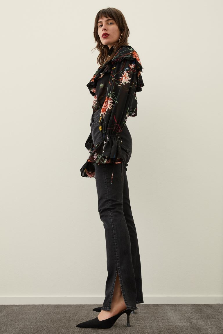 Ruffle-trimmed Chiffon Blouse | H&M (US + CA)