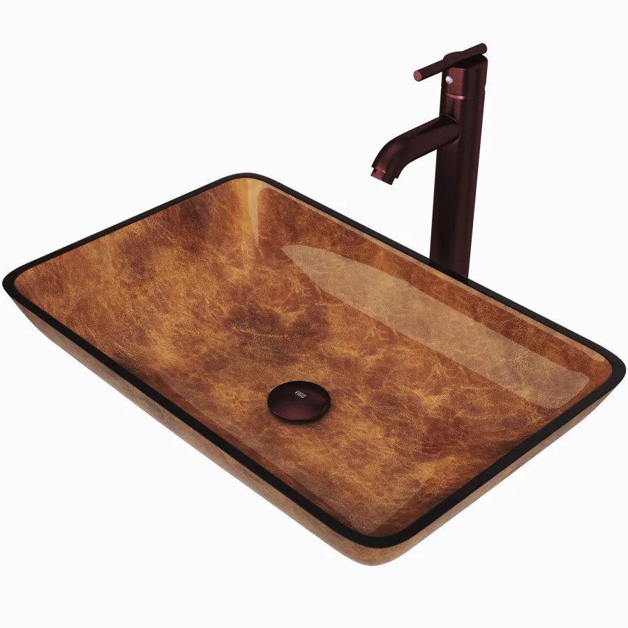 Vigo VGT300 22-1/2" Glass Bathroom Vessel Sink | Build.com | Build.com, Inc.