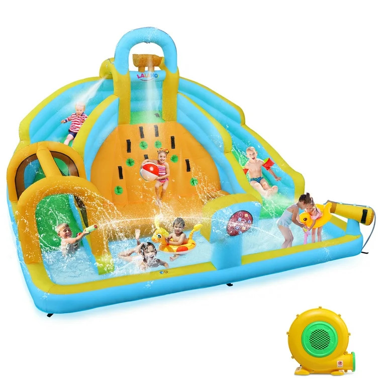 Ktaxon 7-in-1 Inflatable Water Slide Bounce House with Blower, Dual Slides Water Park, Large Clim... | Walmart (US)