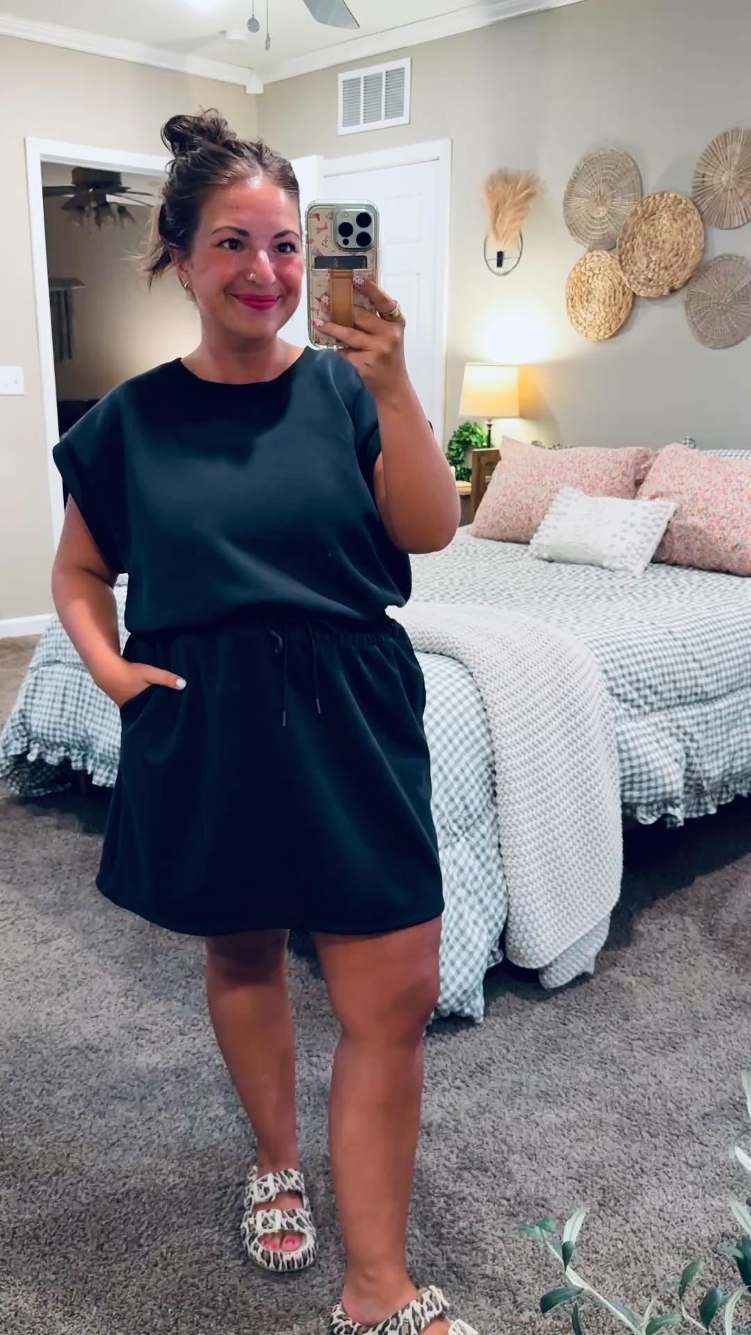 This Target athletic dress is one of those throw-on-and-go pieces you'll wear on repeat! 🖤 Comfortable, flattering, and easy to style with sneakers or sandals for an effortless everyday look. 

sandals: fit true to size // wearing a 5
dress: fits true to size // wearing a large 

 #LTKootd #LTKMidsize #LTKWorkwear