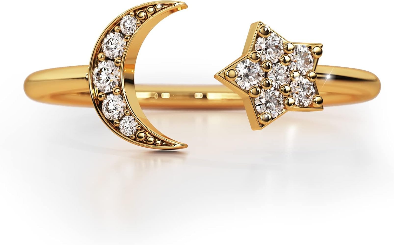 L & M Accessorize - 925-Sterling-Silver Moon and Star Ring for Women VALENTINE - Adjustable - Pinky  | Amazon (US)