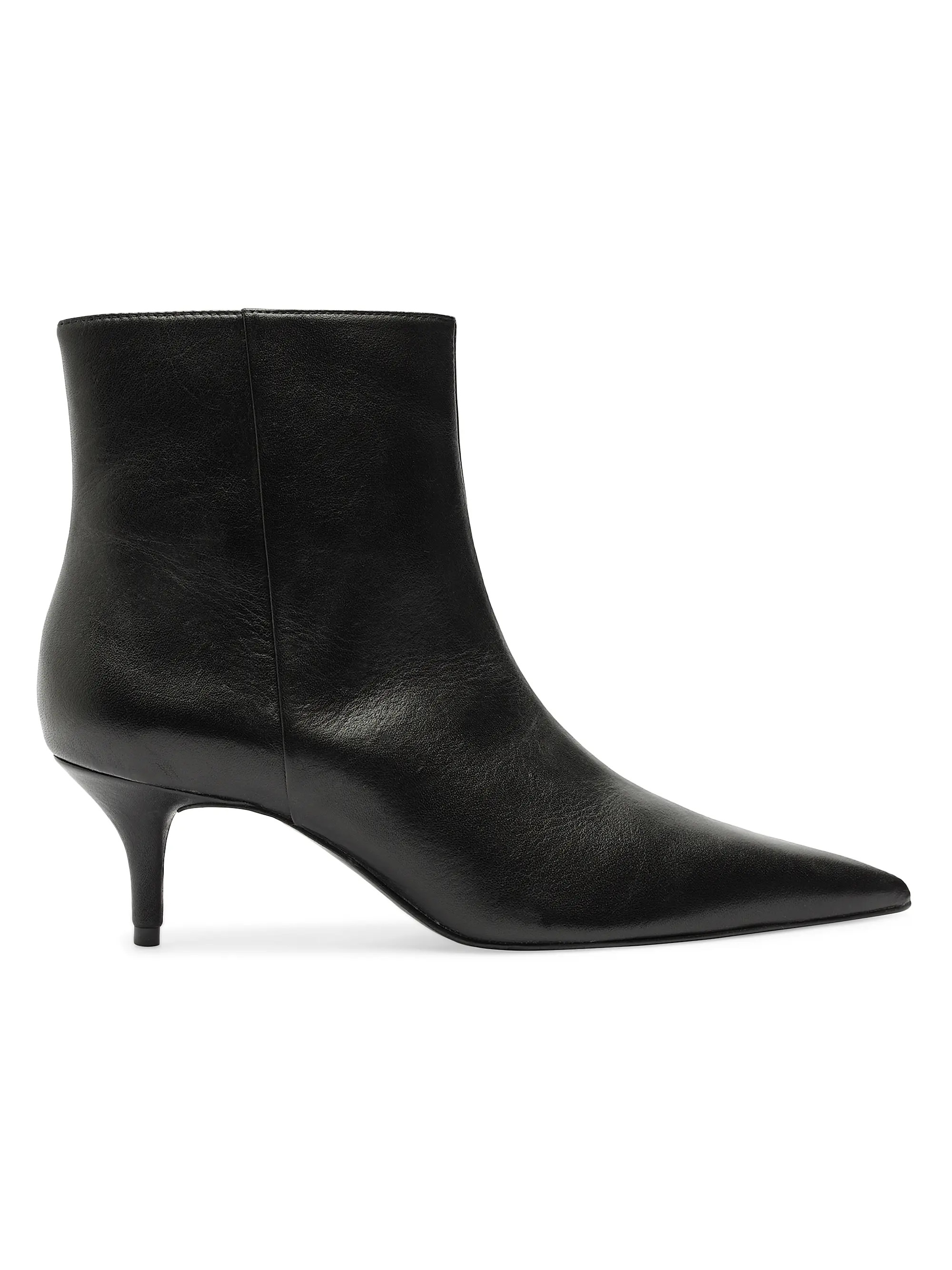 Shop Schutz Mikki Mid 65MM Leather Stiletto Booties | Saks Fifth Avenue | Saks Fifth Avenue