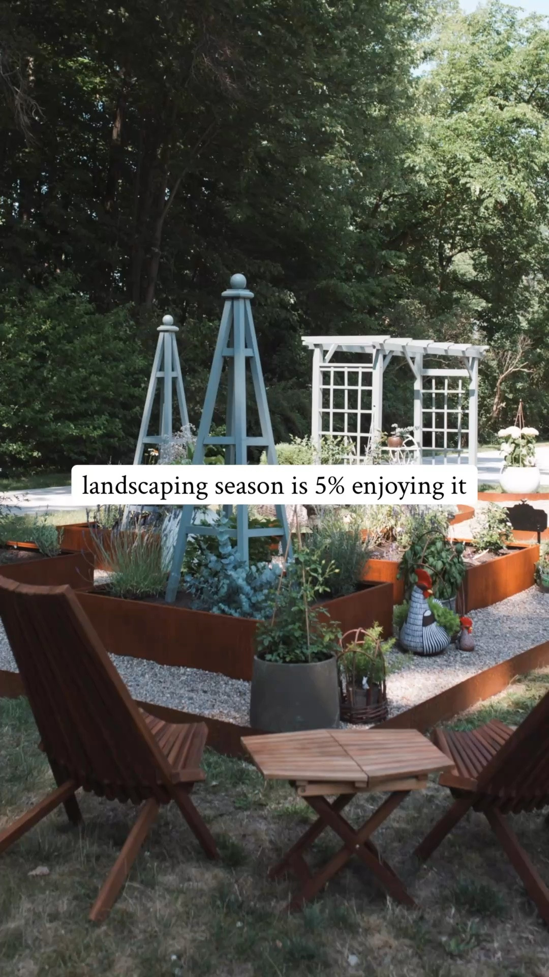 #Ad Yard work never ends 🤣 From planters to patio upgrades, find garden solutions to create a backyard sanctuary at Wayfair! @wayfair #wishyouwerehere #outdoor #Wayfair #WayfairPartner