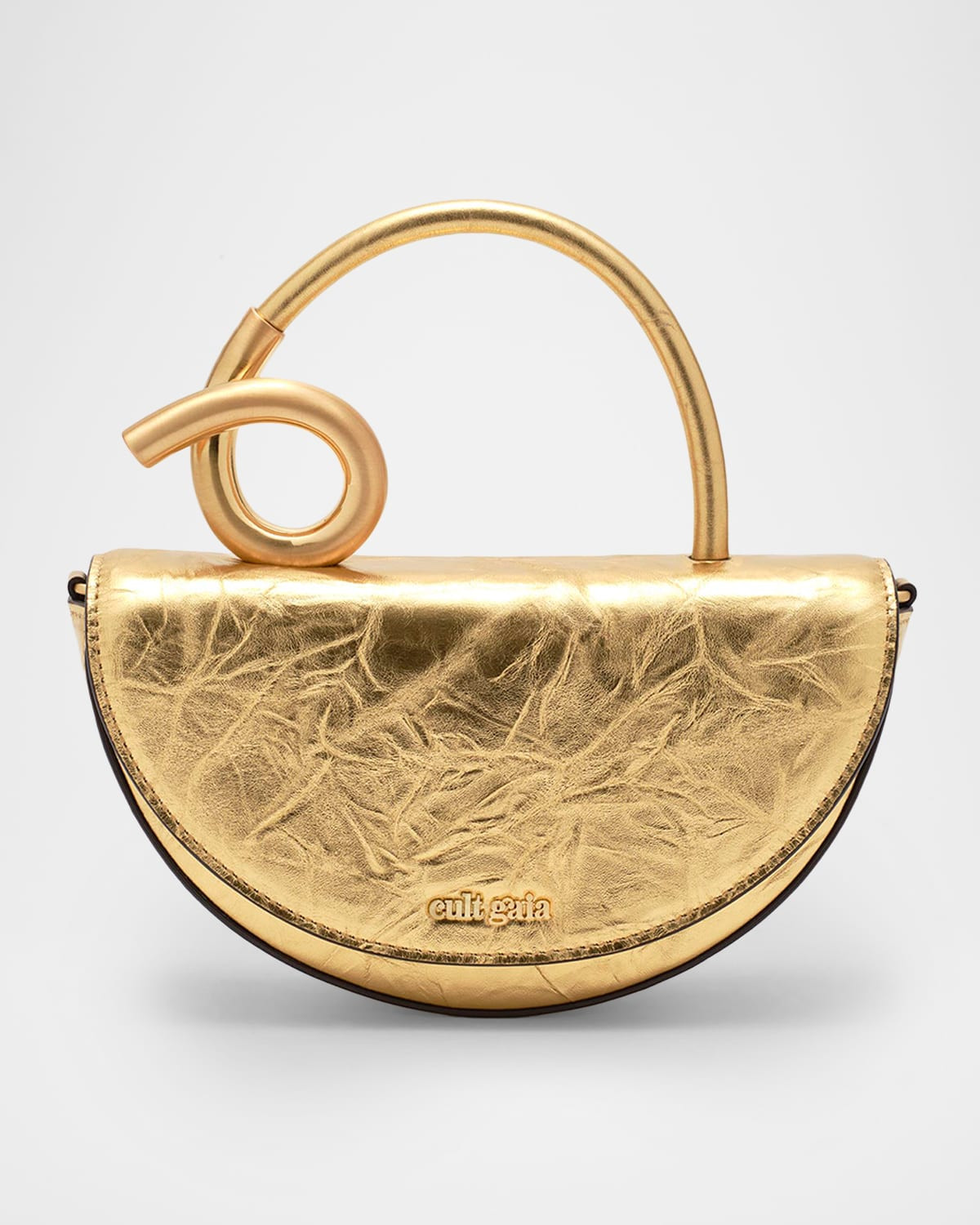 Azariah Nano Sculptural Metallic Leather Crossbody Bag | Neiman Marcus