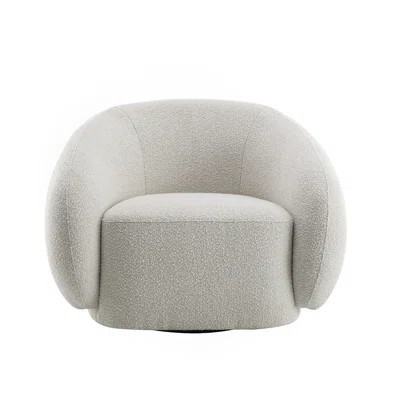 Beige Boucle Chair W/Swivel | Wayfair North America