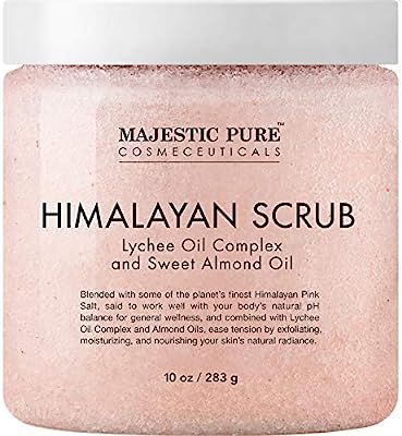 Majestic Pure Himalayan Salt Body Scrub with Lychee Oil, Exfoliating Salt Scrub to Exfoliate & Mo... | Amazon (US)