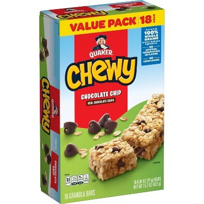 Quaker Chewy Chocolate Chip Granola Bars 15.2oz/18ct | Target