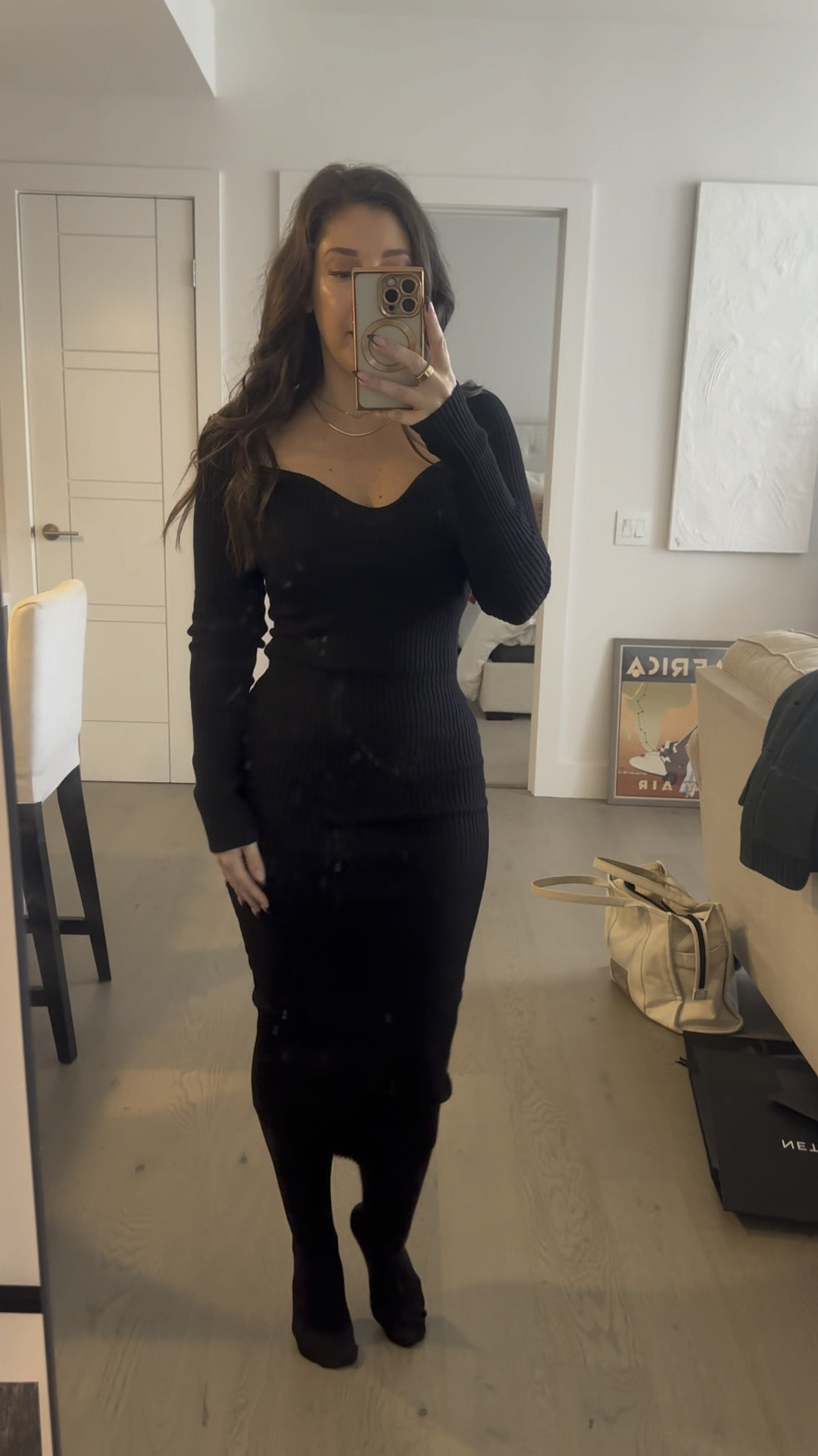 The neckline is so flattering on this dress! I am wearing an xs and think I need the cream one too. It’s great when it’s freezing out but you still want to look cute  

#LTKHoliday #LTKSeasonal #LTKVideo