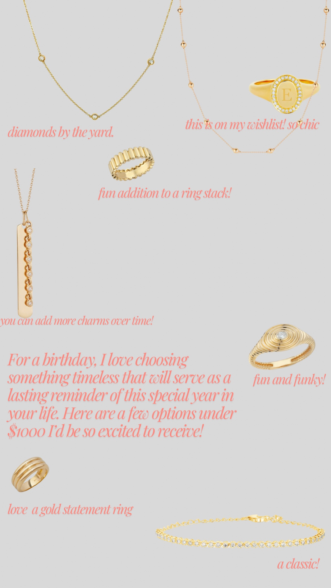 beautiful + classic fine jewelry options under $1000! ❤️