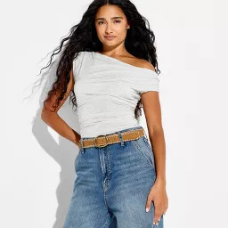 Women's Off the Shoulder Tank Top - Wild Fable\u2122 Heather Gray S | Target