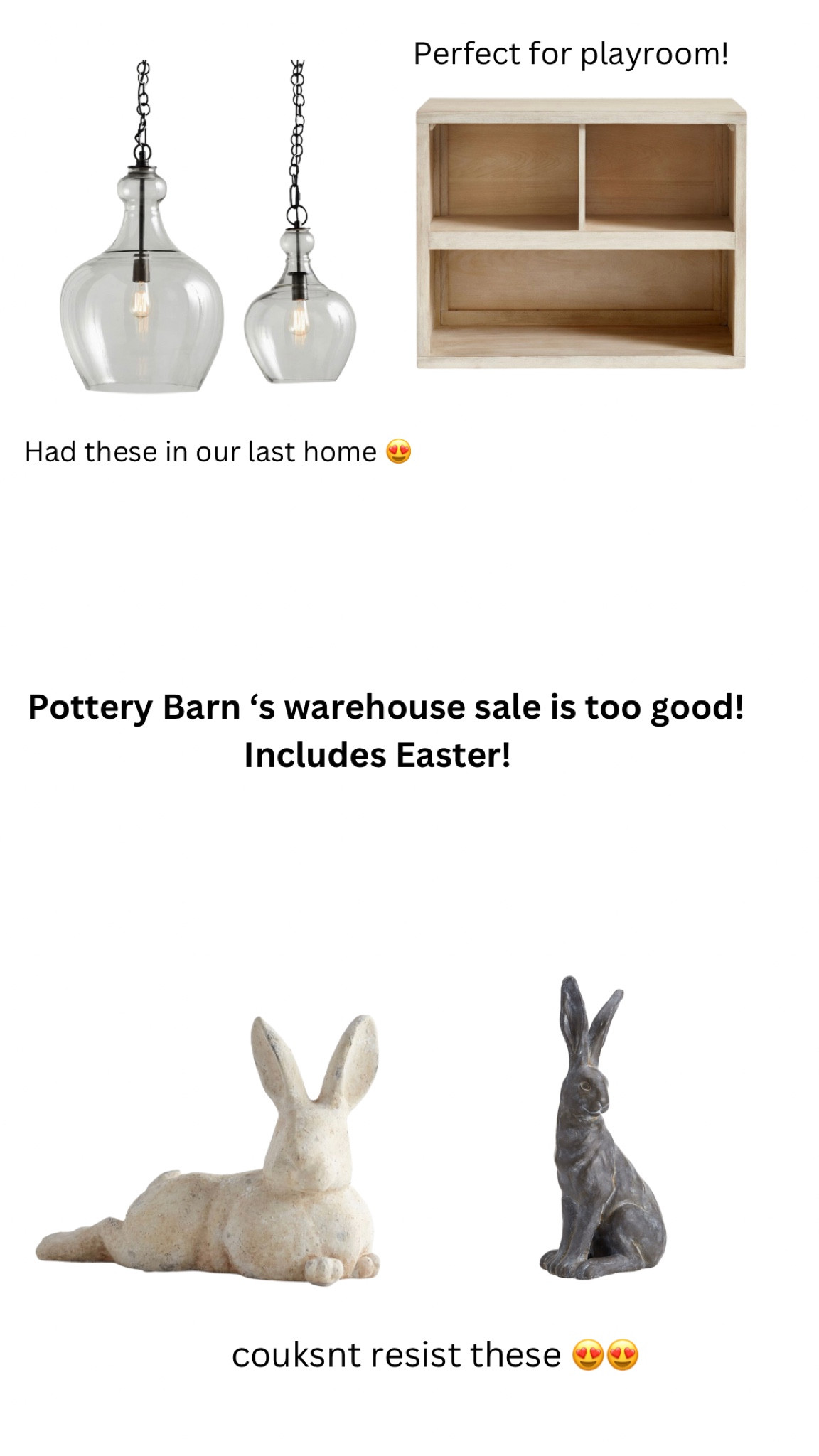 Pottery barn, Easter, bunny, Flynn pendant, pendant, storage, sale

#LTKFind #LTKSeasonal #LTKsalealert